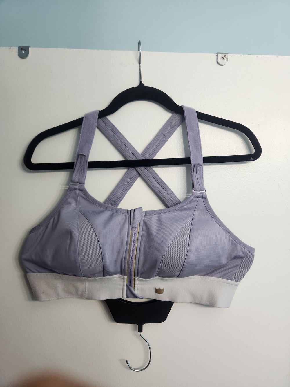 SHEFIT Lavender Front-Zip High-Support Sports Bra with Crossback Strap